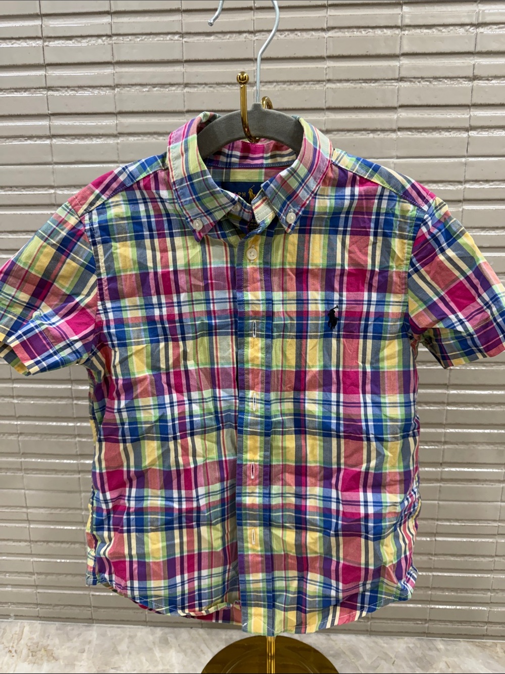 Polo by Ralph Lauren Men's Multicolor Plaid Short-Sleeve Button-Down Shirt